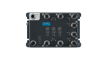 EN 50155 M12 8FE Managed Switch, 24~110 VDC